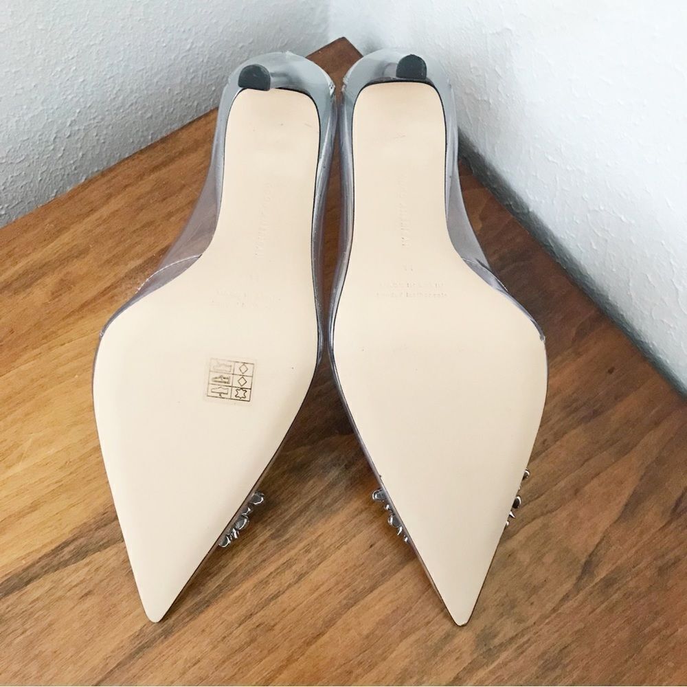 New GOOD AMERICAN CLEAR Silver Heels - Picture 10 of 13